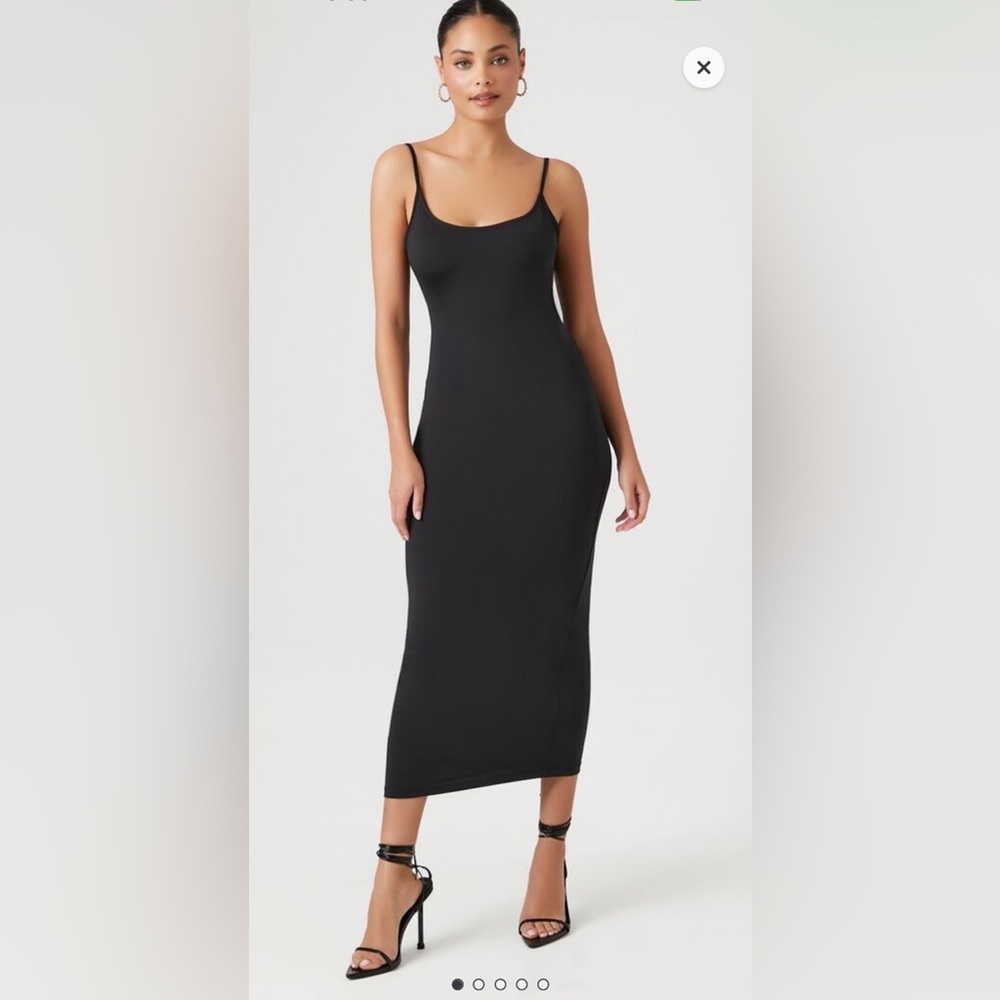 NWT. Black Forever 21 Low Back Cami Maxi Dress. Size M.
